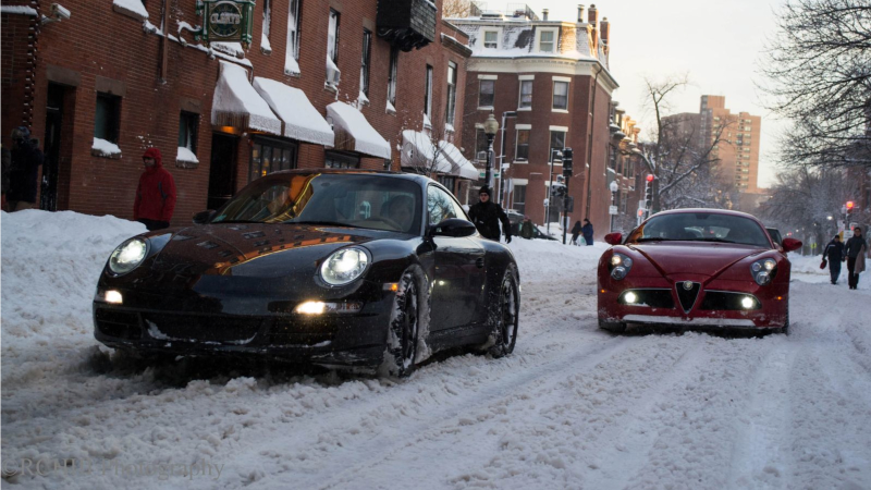 Illustration for article titled The Alfa Romeo 8C That Played In Snow Is Back, And It Brought A Friend